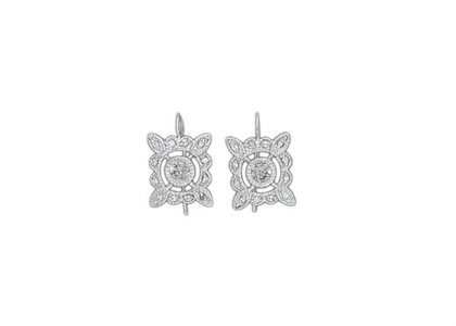 White Gold Plated | CZ Studded Earrings